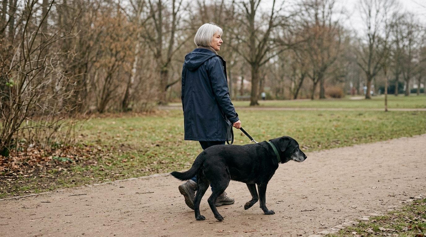 Kurze Winterrunde mit Cäsar